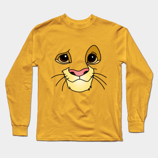 Lion Cub Face Long Sleeve T-Shirt by laurelsart2014